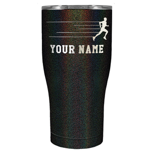 Running Man Cross Country Laser Engraved on Stainless Steel Cross Country Tumbler