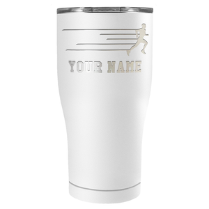 Running Man Cross Country Laser Engraved on Stainless Steel Cross Country Tumbler