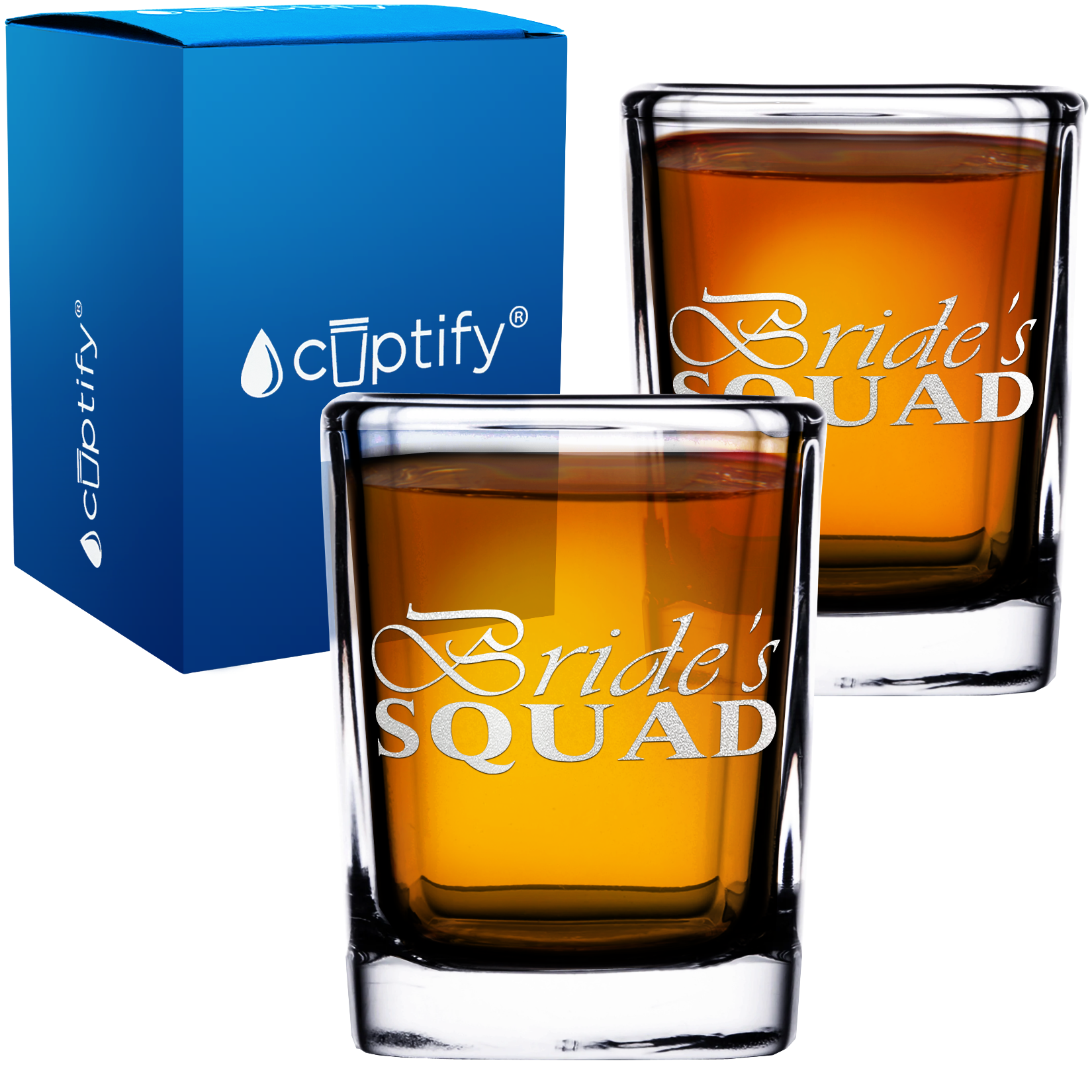 Bride's Squad 2oz Square Shot Glasses - Set of 2