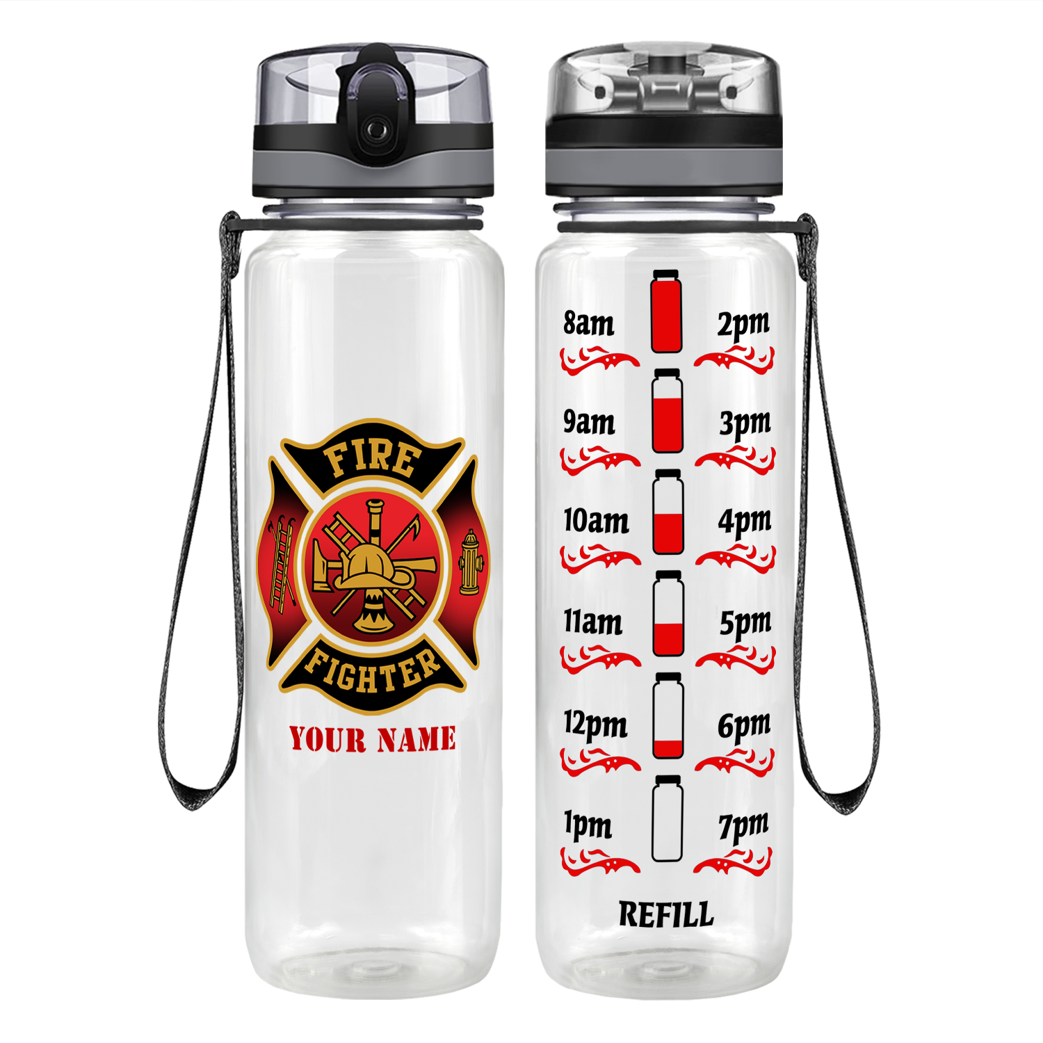 Engraved 26oz Hydrapeak Water Bottle for Police Officer, EMT, Firefighter -   Denmark