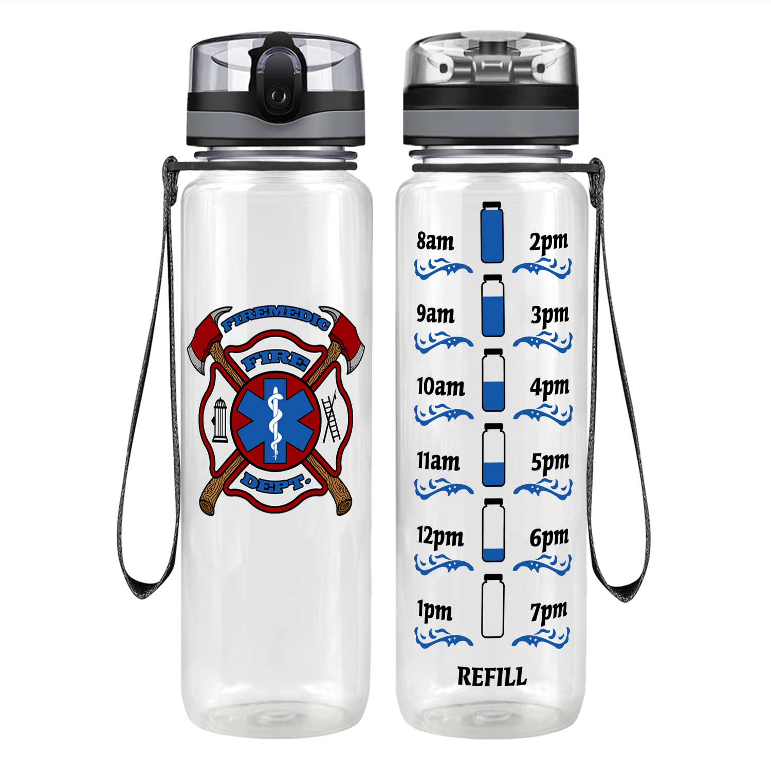 Engraved 26oz Hydrapeak Water Bottle for Police Officer EMT 