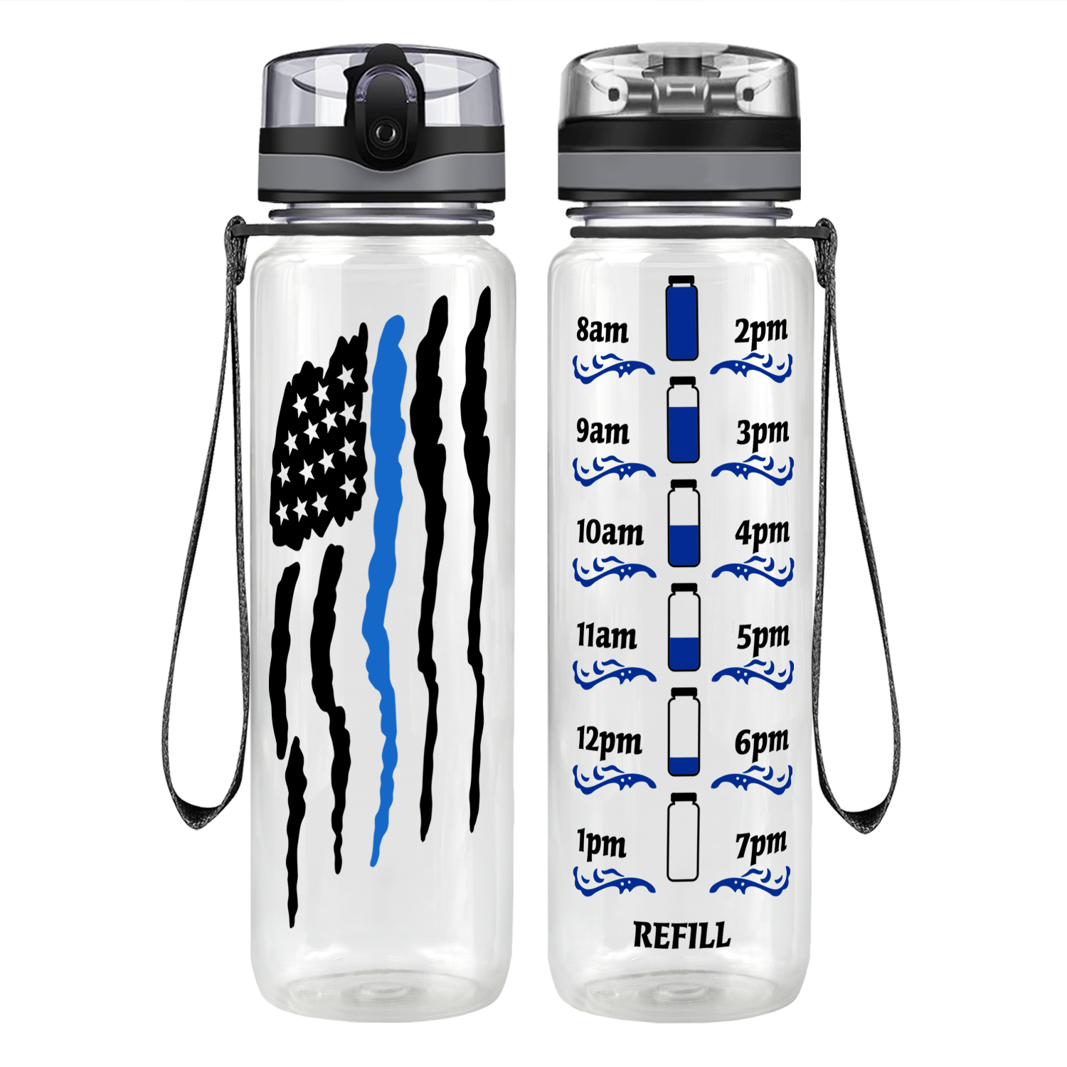 Highlights Blue Sports Sticker Water Bottle