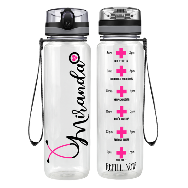 All I Need Today on 32oz Motivational Tracking Nurse Water Bottle - Cuptify