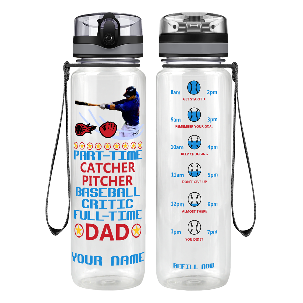 Play Hard Son Baseball on 32 oz Motivational Tracking Water Bottle - Cuptify