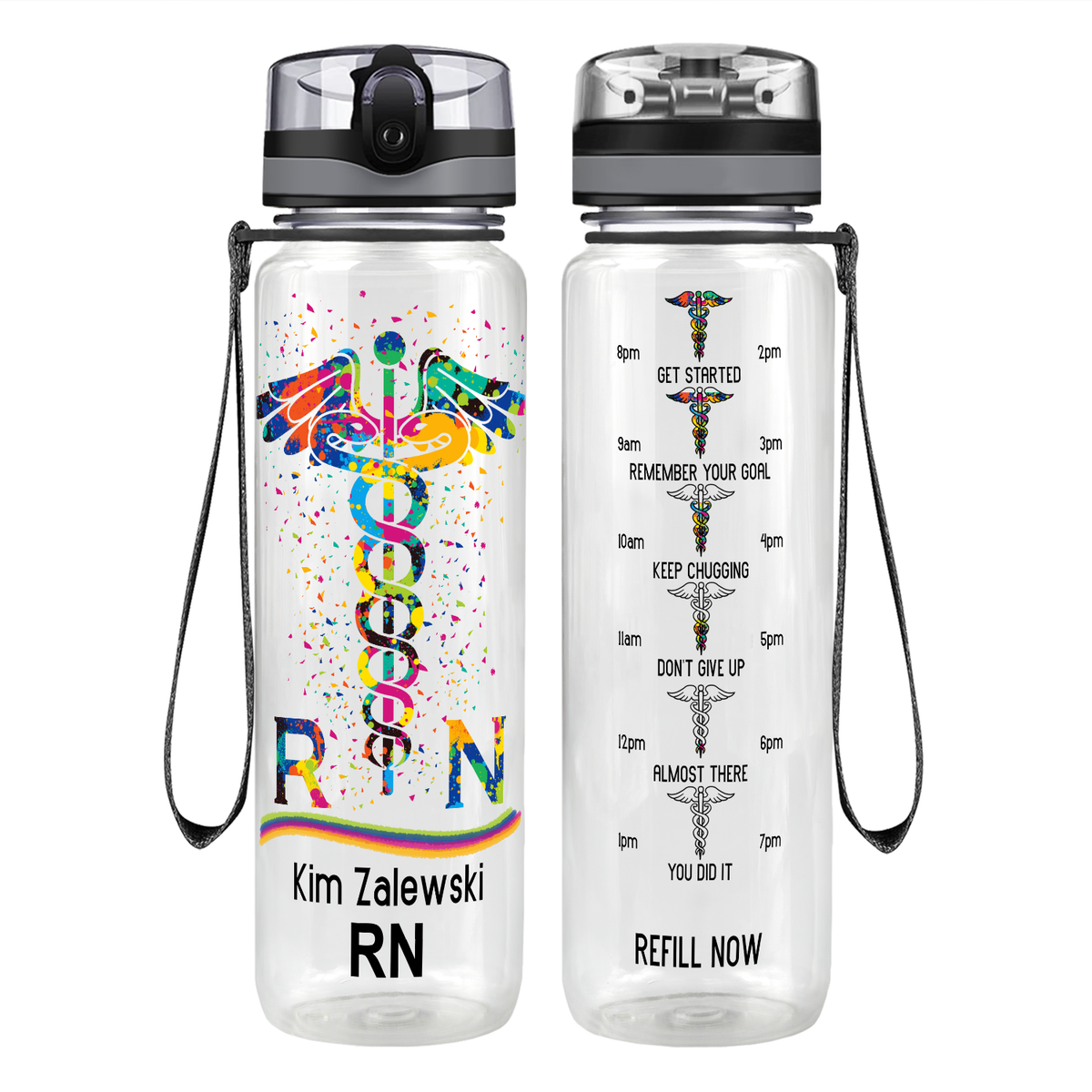 All I Need Today on 32oz Motivational Tracking Nurse Water Bottle - Cuptify