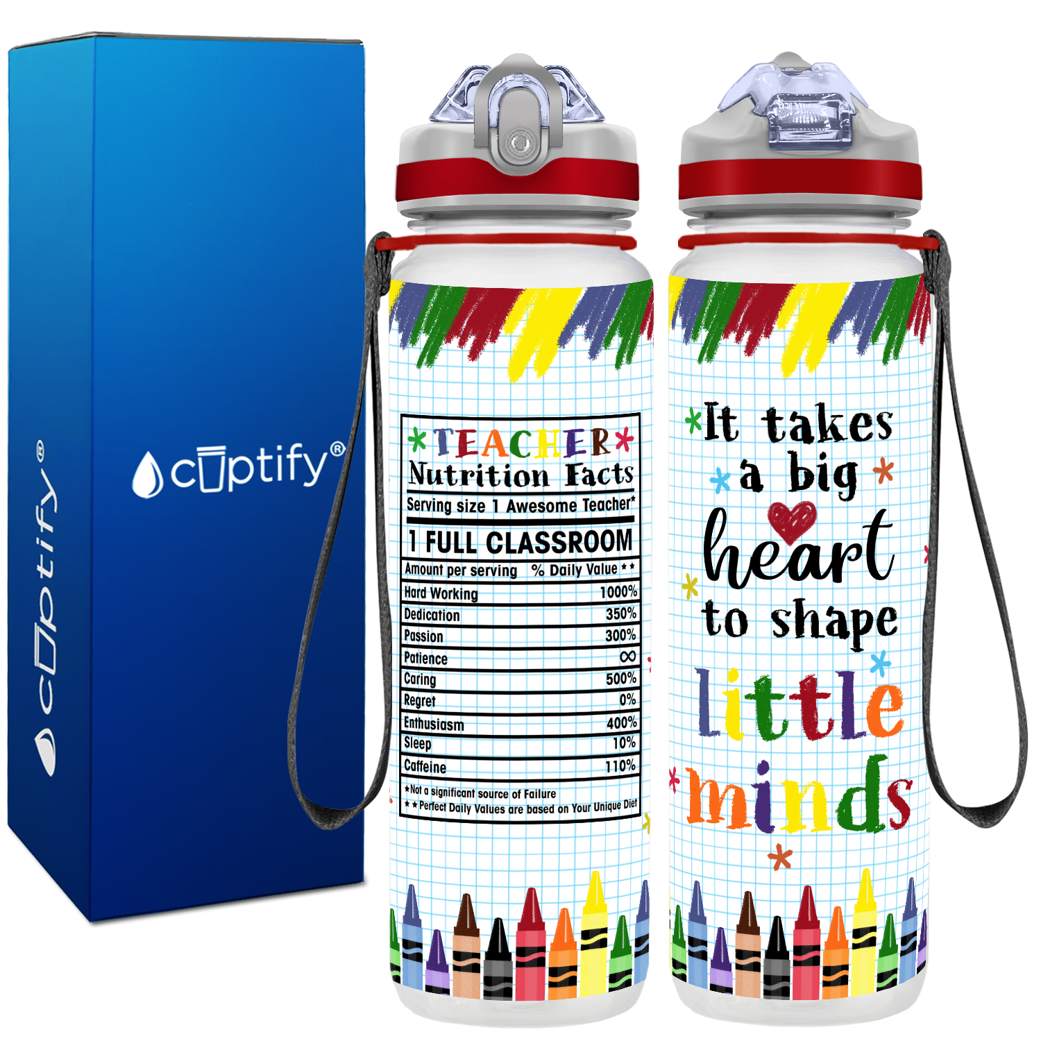 It Takes a Big Heart to Help Shape Little Minds Water Bottle by