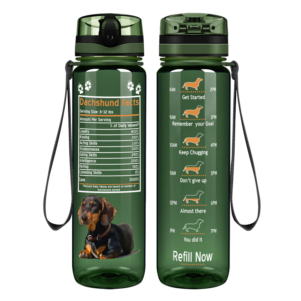 Dachshund Water Bottle, Drink Your Dog Gone Water Tracker, 25 oz, 20 o –  614VinylLLC