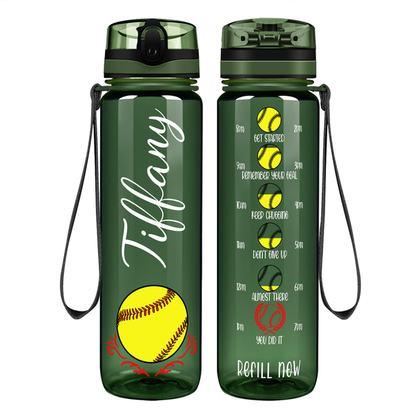 Personalized Softball Water Bottle for Girls