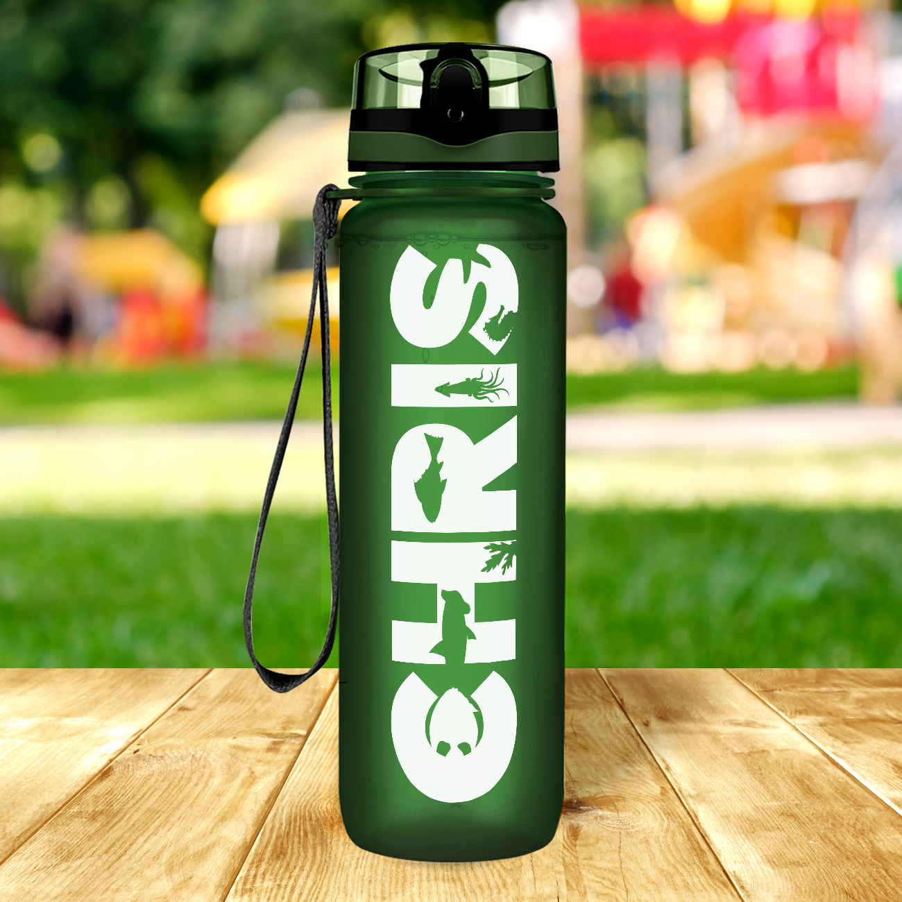 Army Green Frosted 32 oz Personalized Motivational Tracking Water Bott -  Cuptify