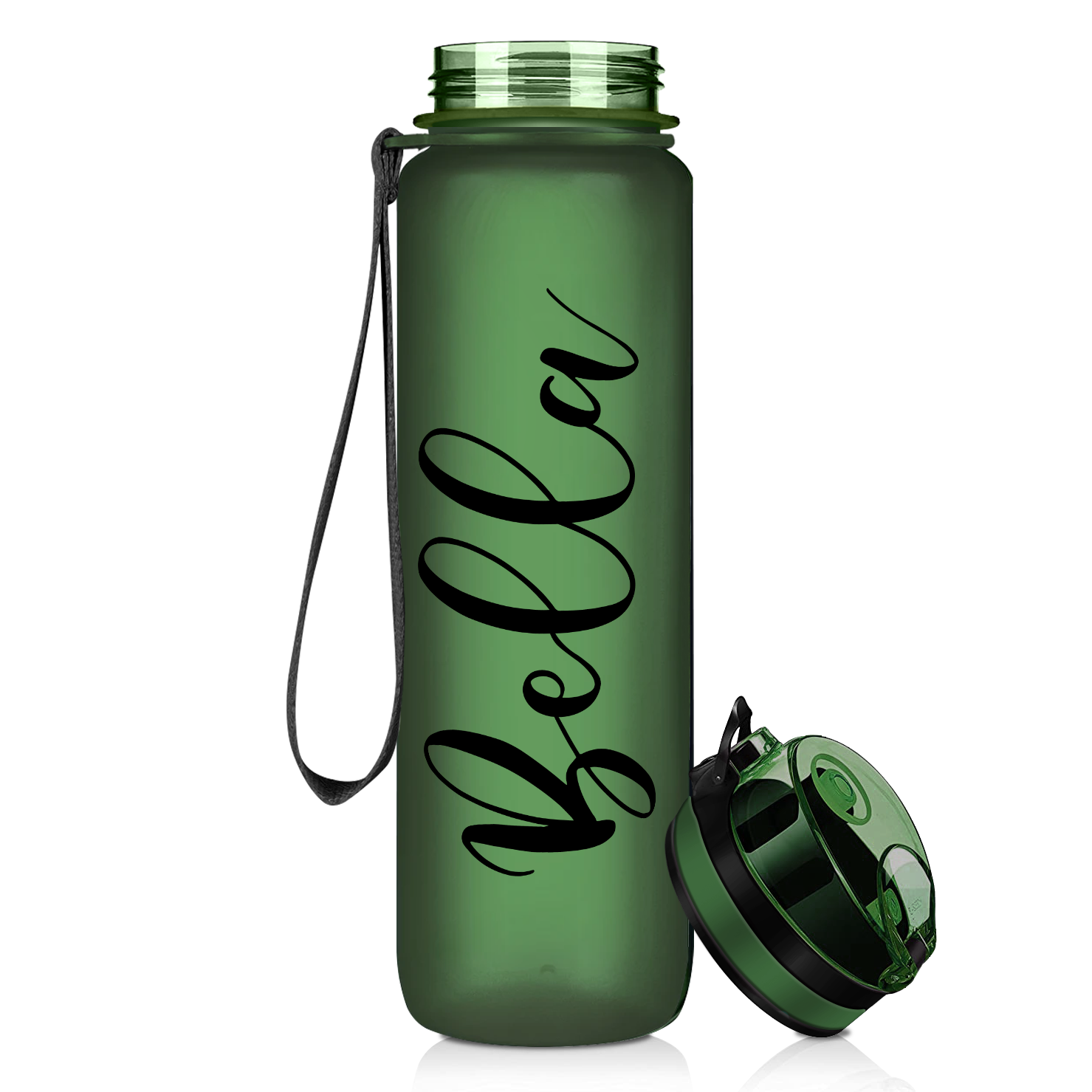 Army Green Frosted 32 oz Personalized Motivational Tracking Water Bott -  Cuptify