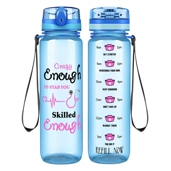 Nurses are Angel on 32oz Motivational Tracking Water Bottle - Cuptify