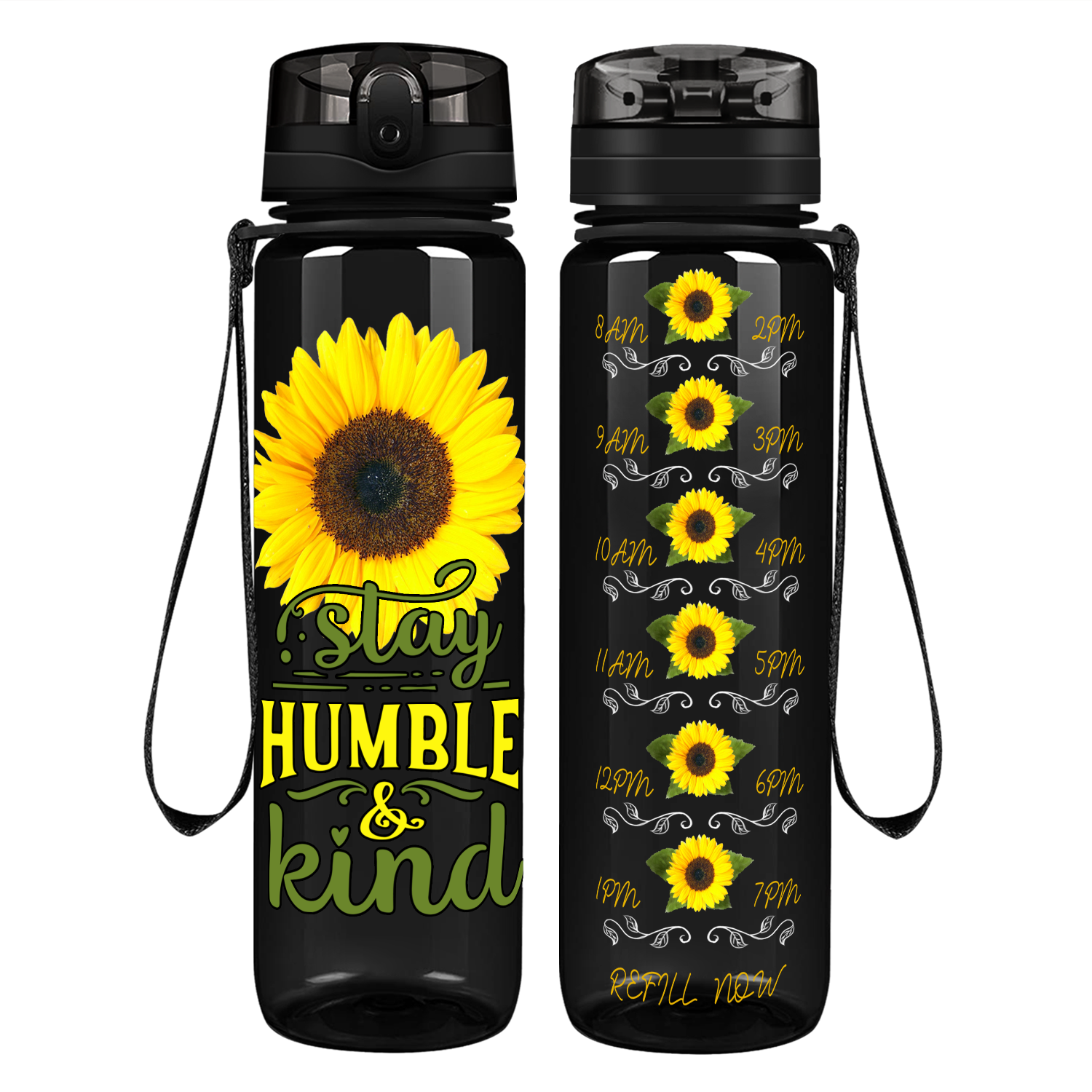 Humble + Hydrated 20 oz Water Bottle - Black