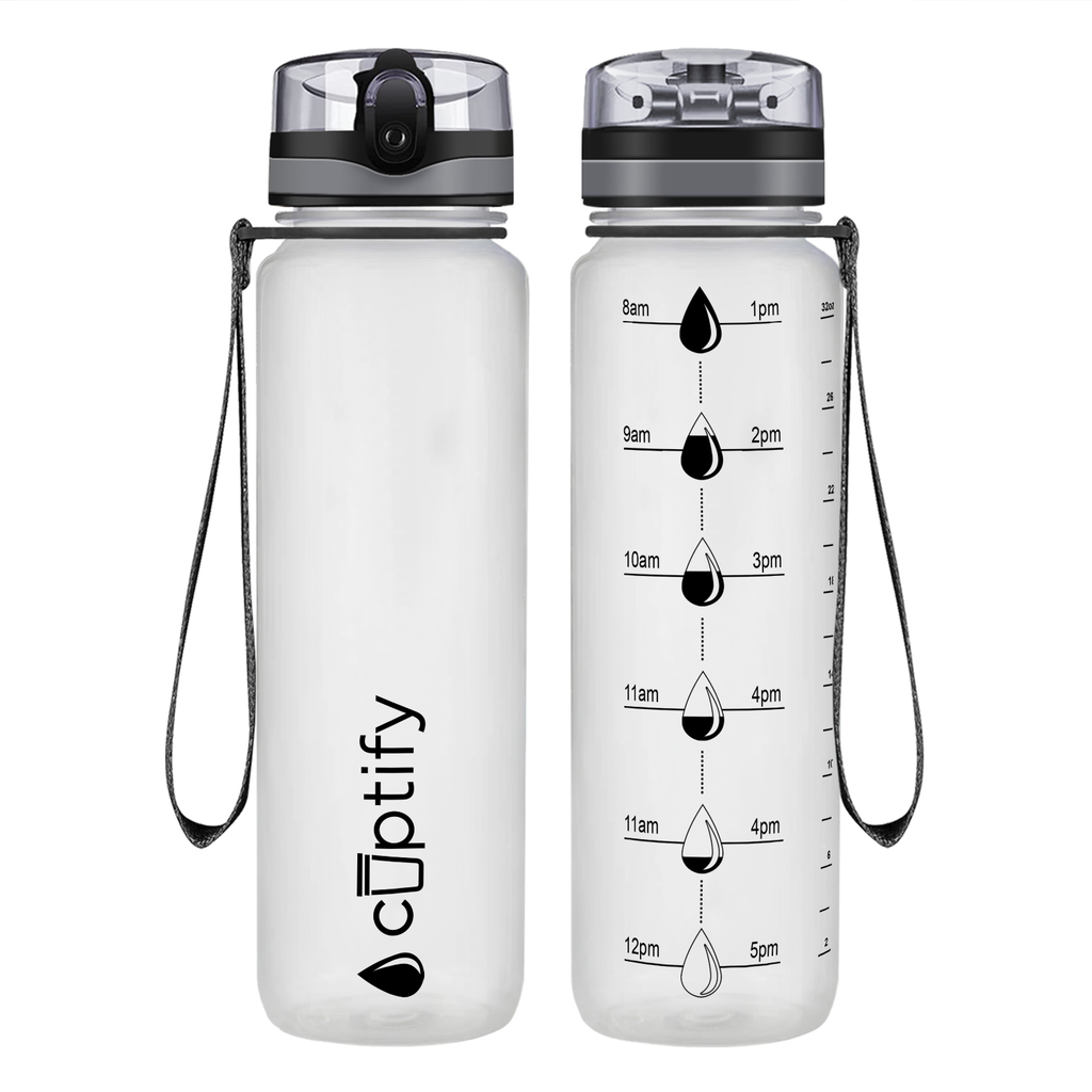 Purple Frosted 32 oz Hydration Tracker Water Bottle - Cuptify