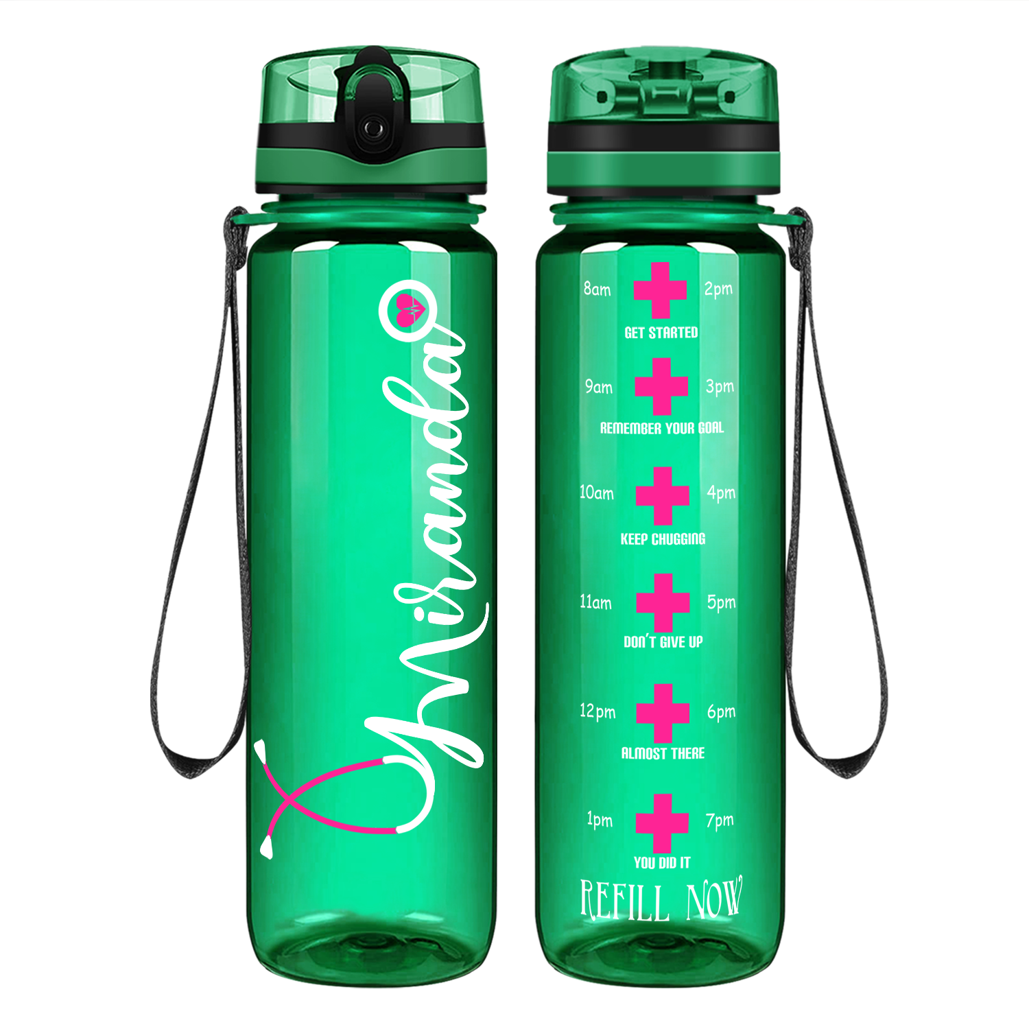All I Need Today on 32oz Motivational Tracking Nurse Water Bottle - Cuptify