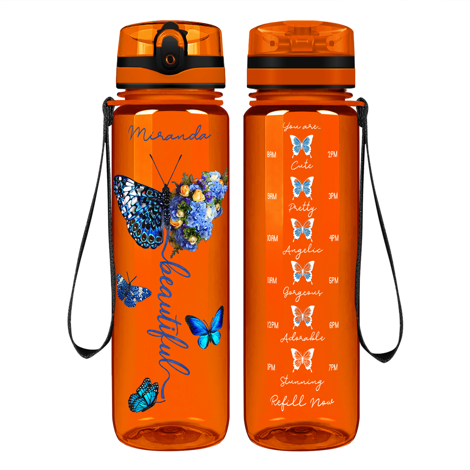 Personalized Pretty Butterfly Water Bottle