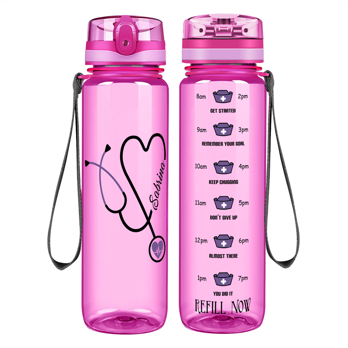 Quench Your Thirst Water Bottle Hot Pink