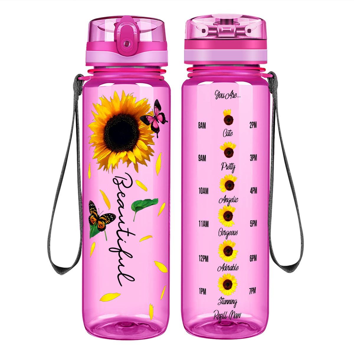  Wfrish Floral Sunflowers Poppies Kids Water Bottle