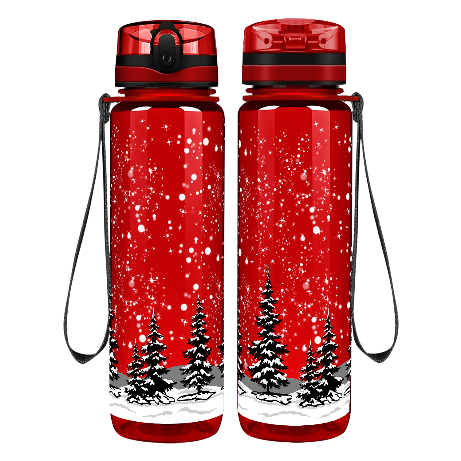 Vnurnrn Christmas Nutcracker Personalized Transparent Sports Water Bottle  with Straw Leakproof Tritan Water Bottle for Fitness Gym Running 32 oz BPA