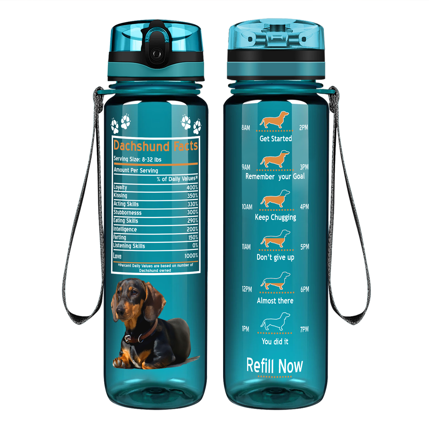Dachshund Water Bottle Drink Your Dog Gone Water Tracker 22 