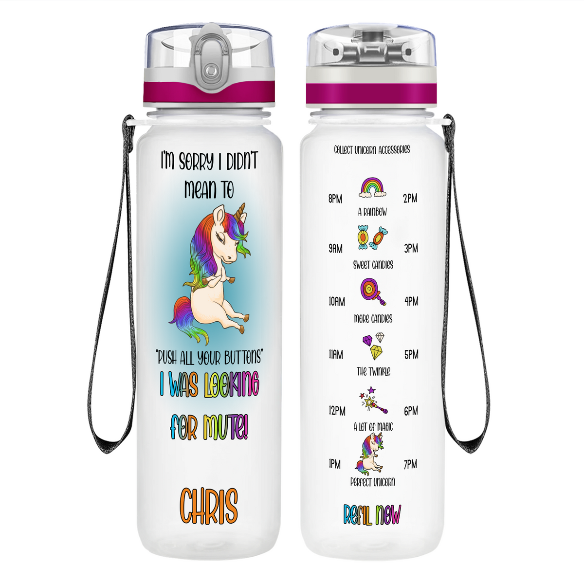 Autism Mama Bear on 32 oz Motivational Tracking Water Bottle - Cuptify