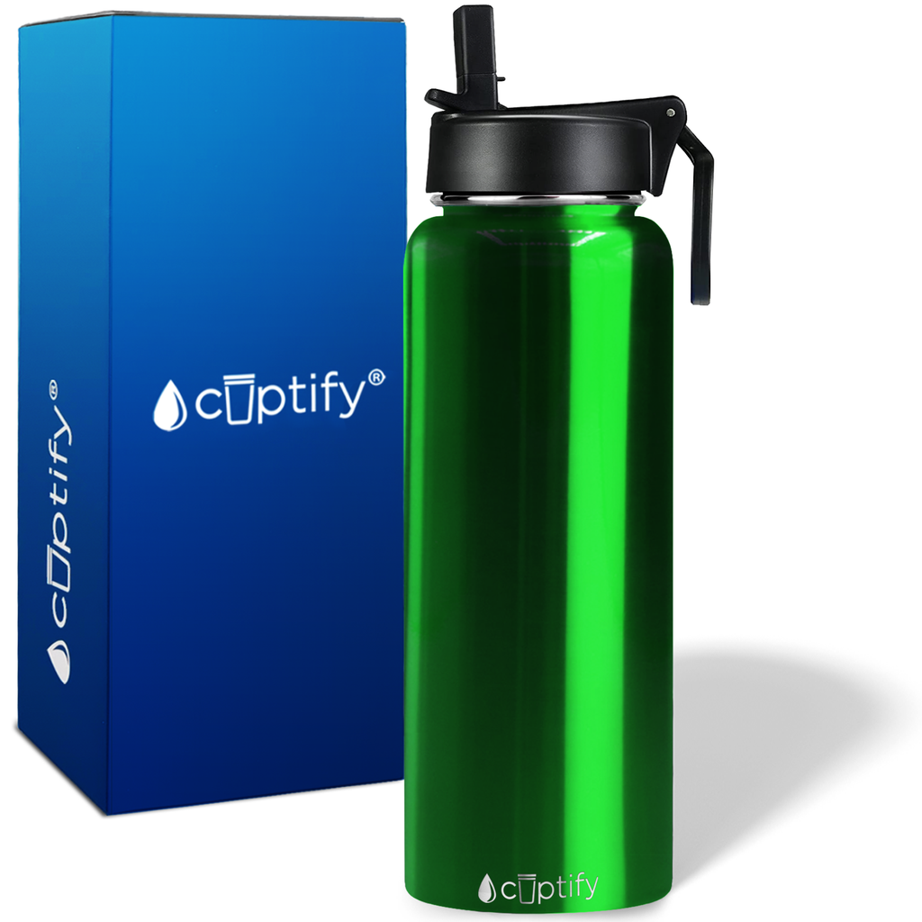 Green Translucent 40oz Wide Mouth Water Bottle - Cuptify