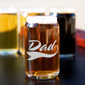  Dad Etched on 5 oz Beer Glass Can - Set of Four