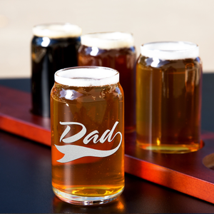  Dad Etched on 5 oz Beer Glass Can - Set of Four