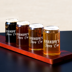  Grandpa's Sippy Cup 5 oz Beer Glass Can - Set of Four