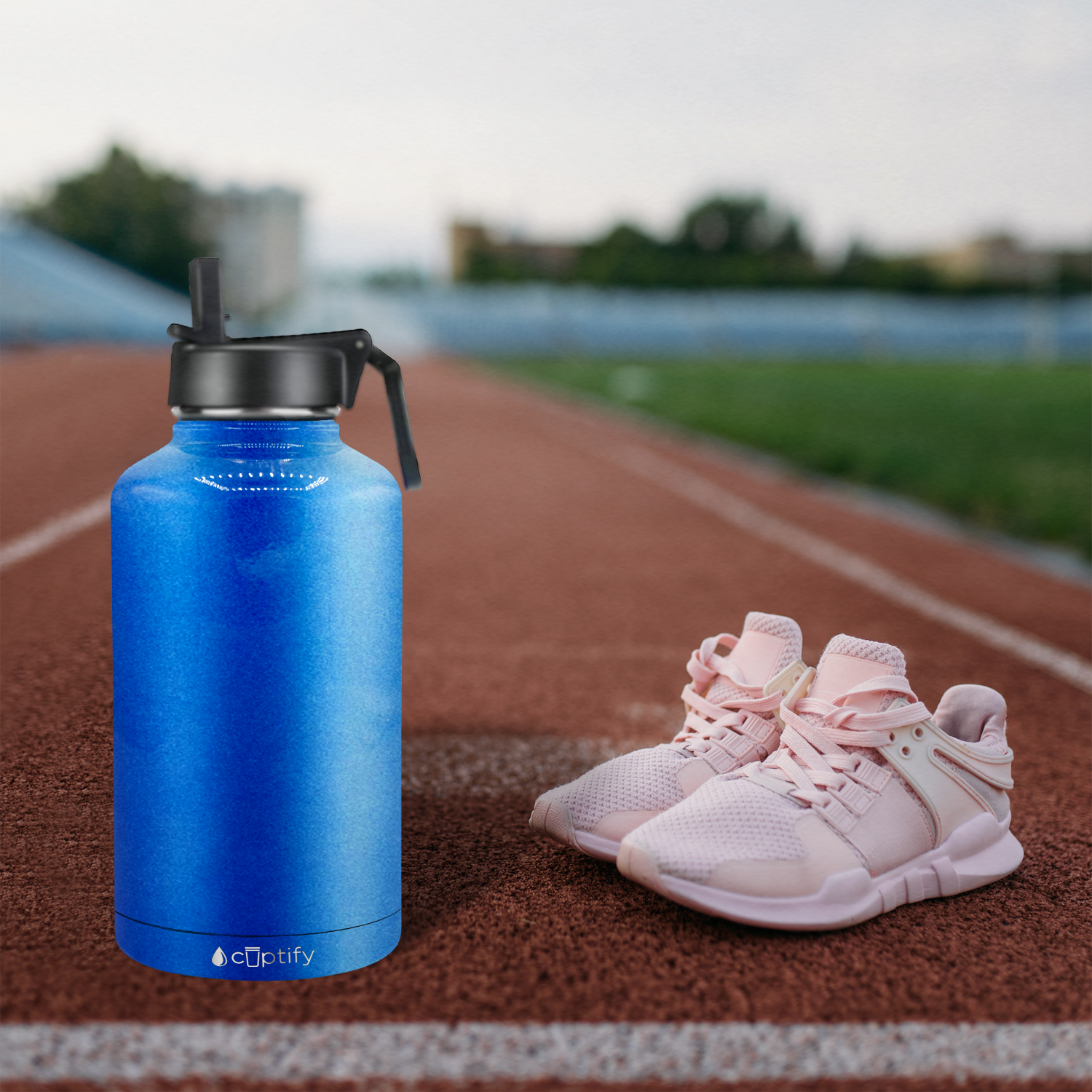 Baby Blue Glitter 12oz Wide Mouth Water Bottle - Cuptify