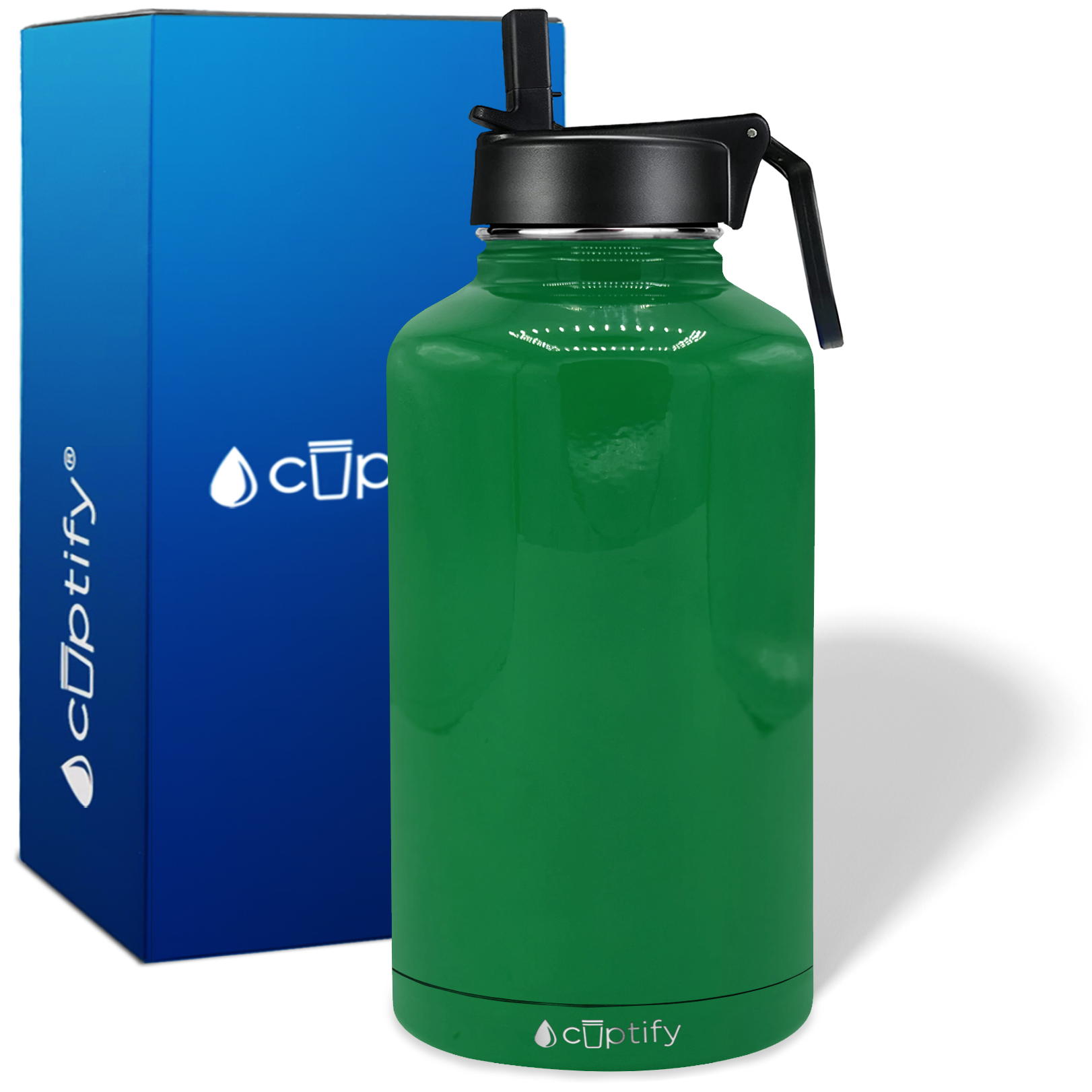 Green Gloss 64oz Wide Mouth Water Bottle