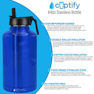 Baby Blue Glitter 12oz Wide Mouth Water Bottle - Cuptify