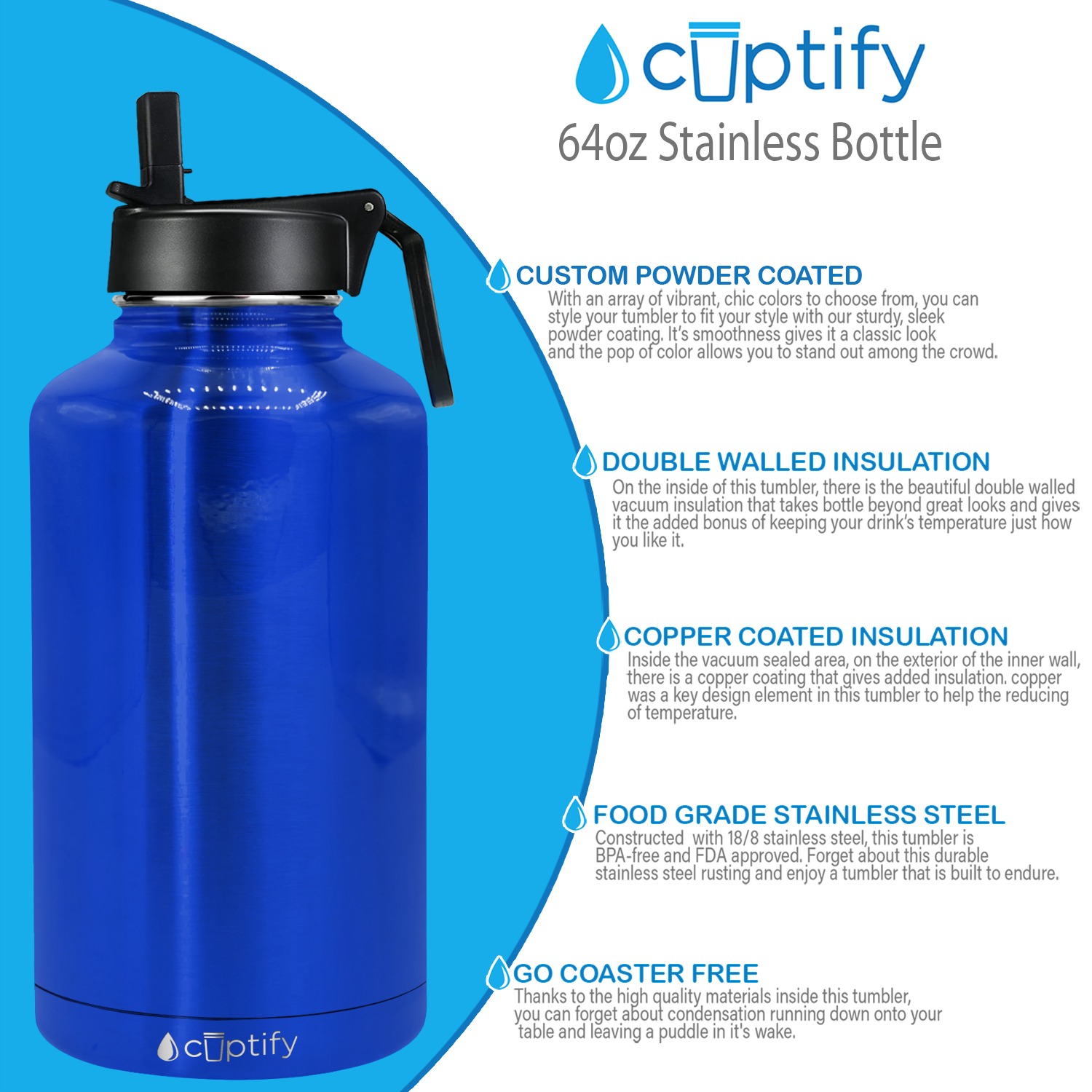 24oz Wide Mouth Water Bottles - Cuptify