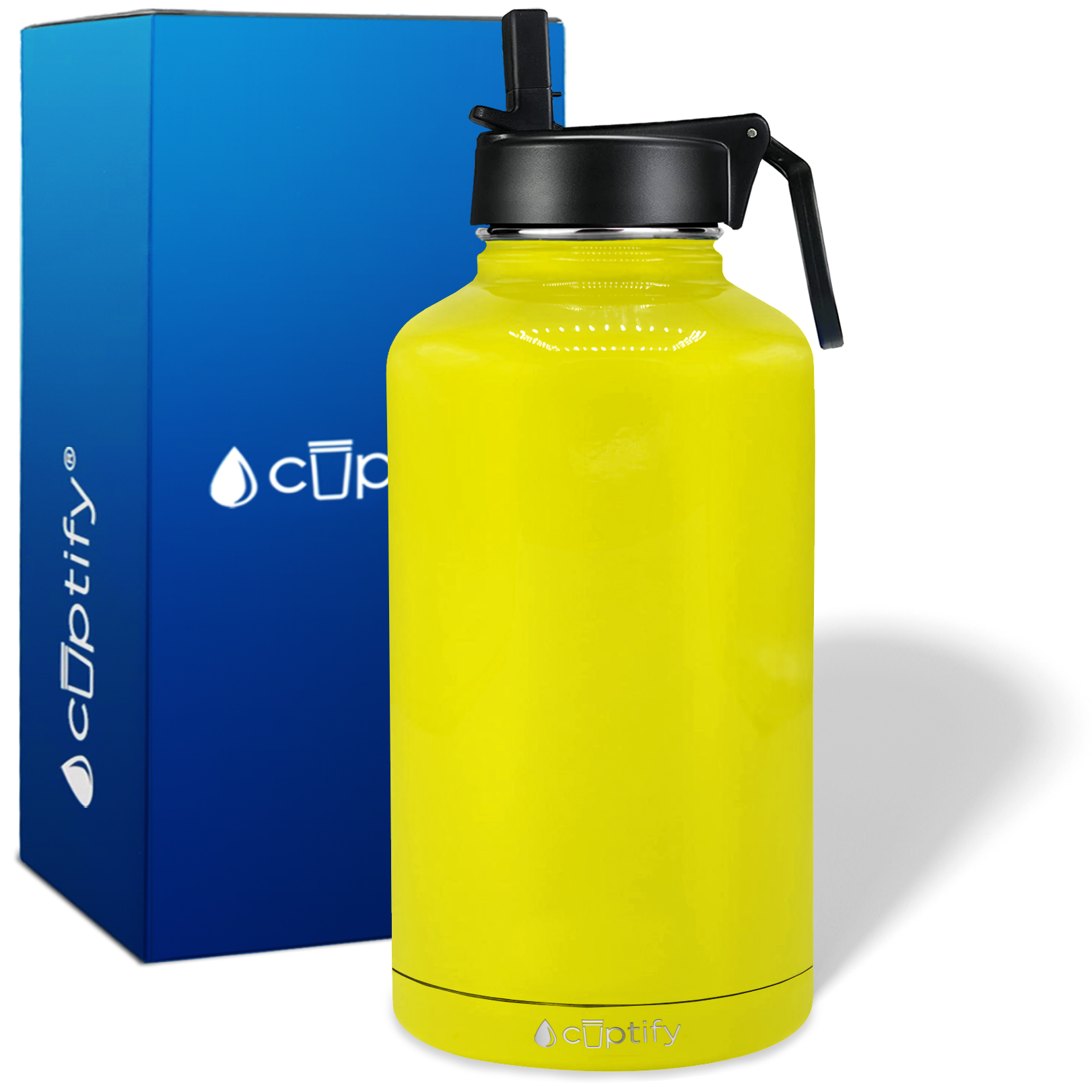 Yellow Gloss 64oz Wide Mouth Water Bottle