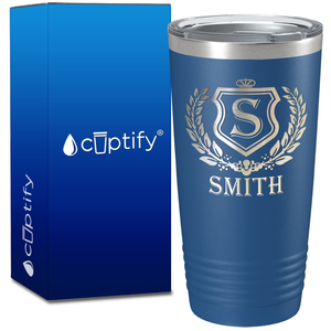 Personalized Monogram Initial Badge Engraved on 20oz Tumbler