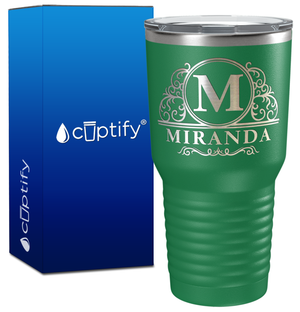 Personalized Elaborate Circle Engraved on 30oz Tumbler