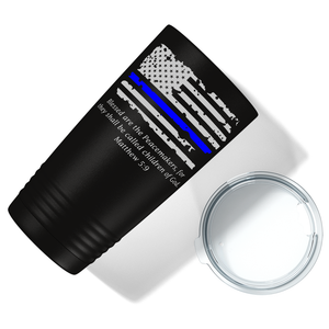 Thin Blue Flag Peacemakers 20oz Black Police Tumbler