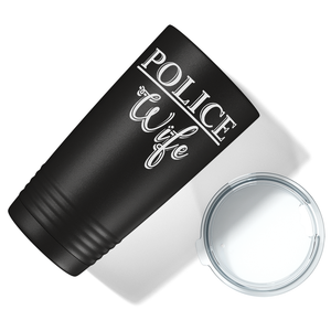 Police Wife 20oz Black Tumbler