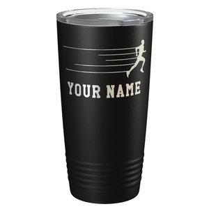 Running Man Cross Country Laser Engraved on Stainless Steel Cross Country Tumbler