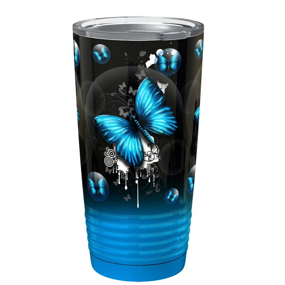 20 25 Oz Frosted Glass Tumbler Png Sublimation Design Butterfly