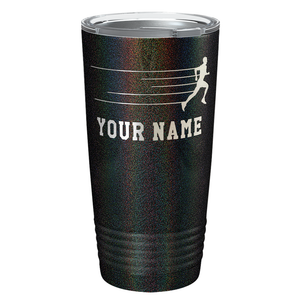 Running Man Cross Country Laser Engraved on Stainless Steel Cross Country Tumbler