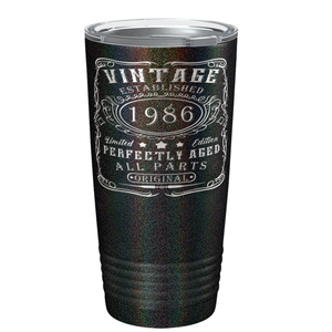 1986 Vintage Perfectly Aged 35th on Stainless Steel Tumbler