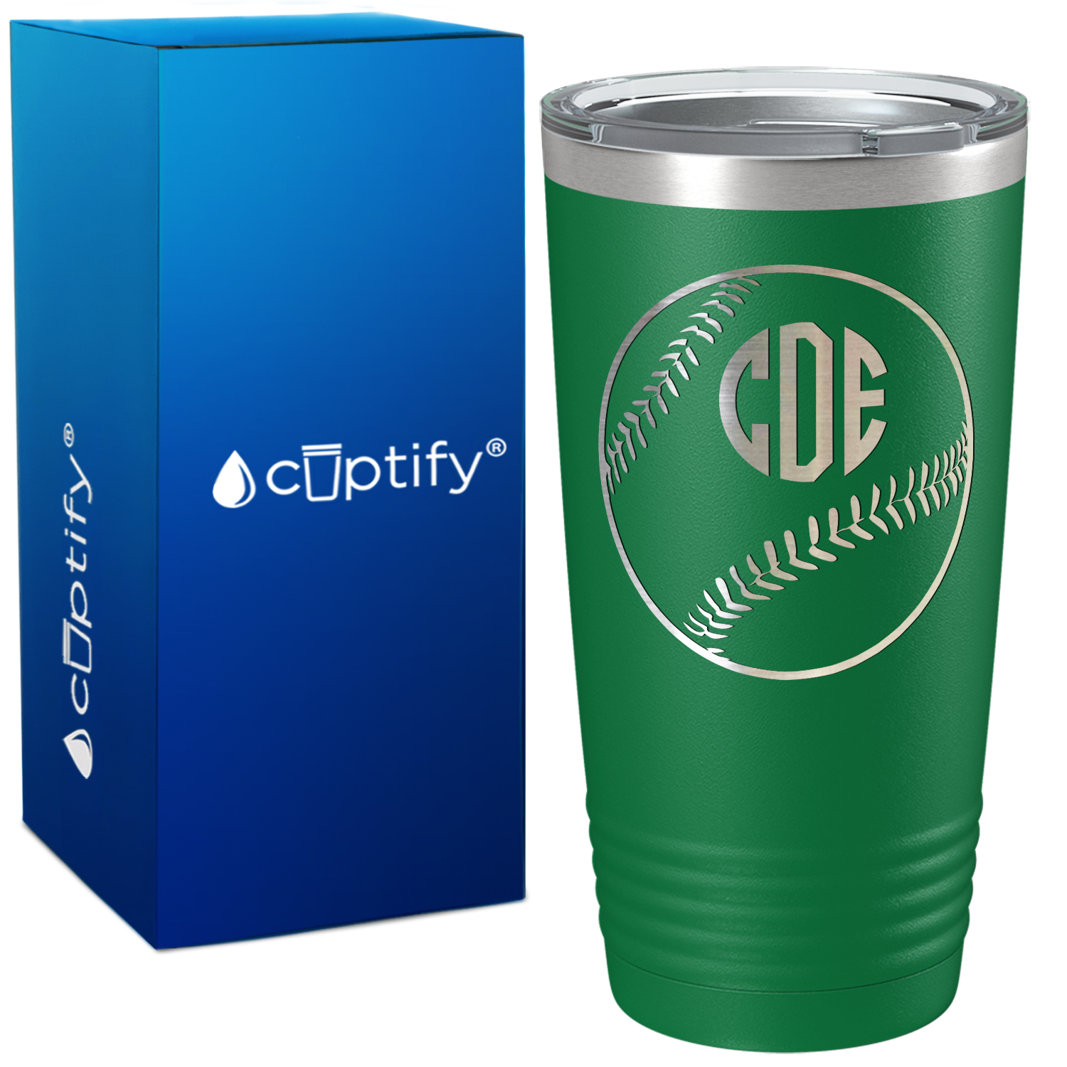 Personalized Baseball Monogram Design on 20oz Tumbler