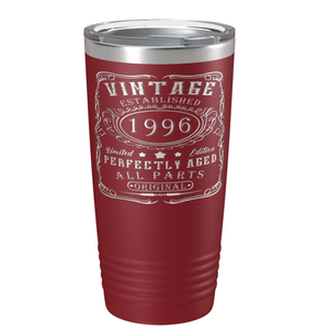 1996 Vintage Perfectly Aged 25th on Stainless Steel Tumbler