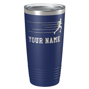 Running Man Cross Country Laser Engraved on Stainless Steel Cross Country Tumbler