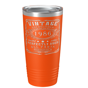 1986 Vintage Perfectly Aged 35th on Stainless Steel Tumbler