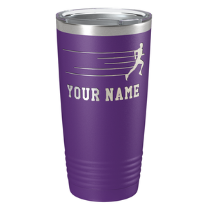 Running Man Cross Country Laser Engraved on Stainless Steel Cross Country Tumbler