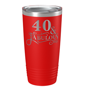 40 & Fabulous on Stainless Steel Birthday Tumbler