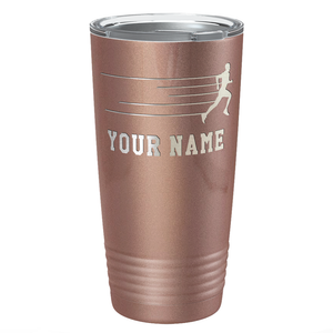 Running Man Cross Country Laser Engraved on Stainless Steel Cross Country Tumbler