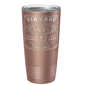 1991 Vintage Perfectly Aged 30th on Stainless Steel Tumbler