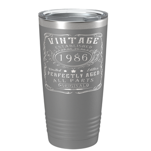 1986 Vintage Perfectly Aged 35th on Stainless Steel Tumbler